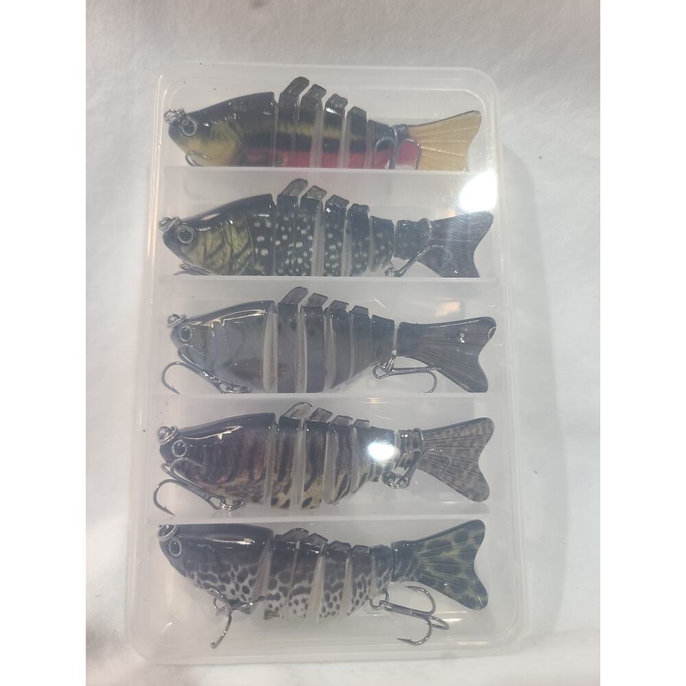 5 Pack Swimbaits Realistic Body Fishing Lures Multi Jointed